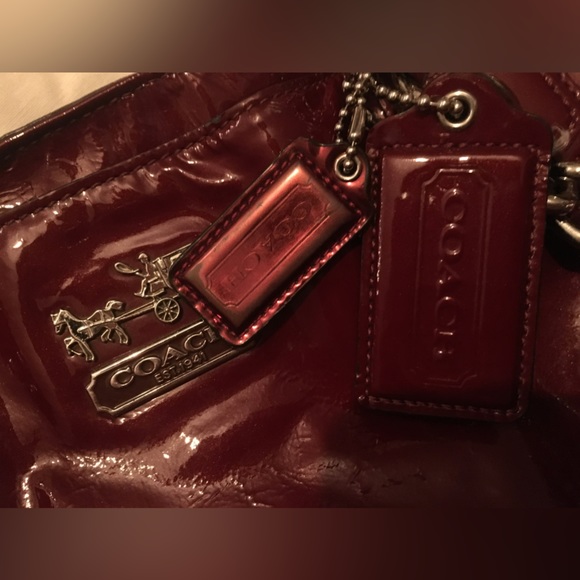 Coach Madison Glossy Leather Tote- Burgundy - Picture 6 of 6